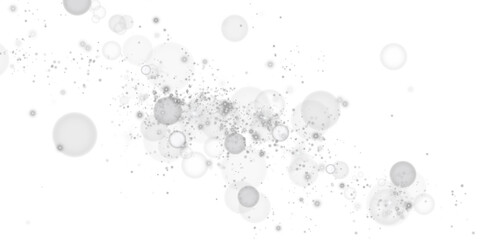 A sparkling white magic dust effect with glowing bokeh lights and twinkling particles on a transparent background, ideal for fantasy and festive designs.