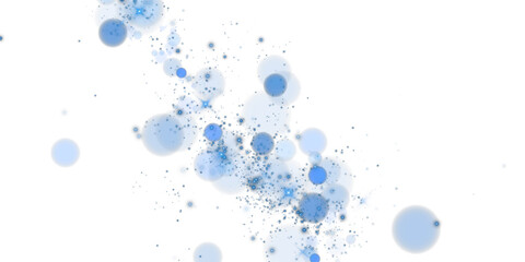 A sparkling blue magic dust effect with glowing bokeh lights and twinkling particles on a transparent background, ideal for fantasy and festive designs