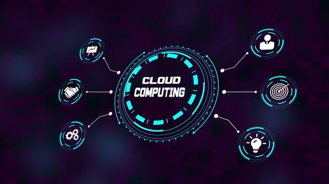 Cloud computing solutions for scalable business operations, data management, and enhanced collaboration. business concept, 4k video