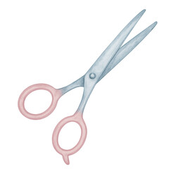 Thinning Hair Scissors Watercolor Clipart PNG Transparent