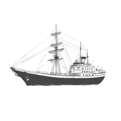 ship on the white background