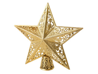 Golden star decoration shines brightly during festive season bringing joy and warmth to Christmas celebrations