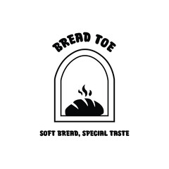 BREAD LOGO DESIGN VECTOR BLACK AND WHITE