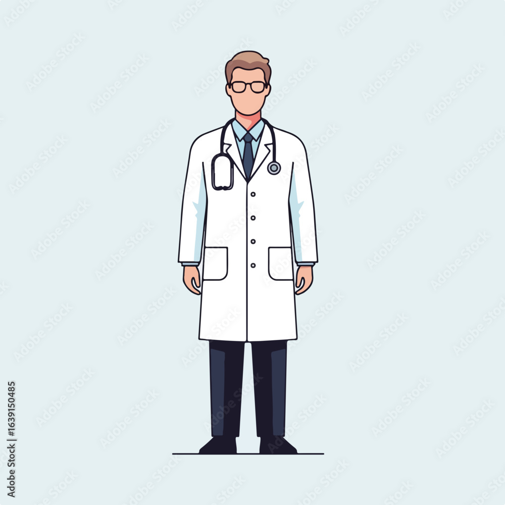 Poster cyber security data encryption on network cloud with doctor holding stethoscope, password protection