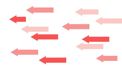 左矢印（赤_背景透過）の背景のイラスト