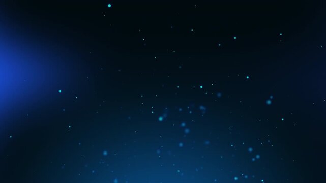 Particles slowly flowts in blue background looped