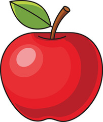 Fresh red apple illustration, vibrant fruit, healthy food, sweet treat