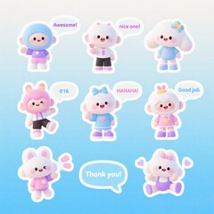 Obraz premium cute and adorable kawaii stickers
