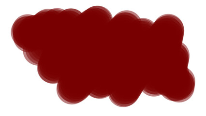 Abstract dark red, cloud-like shape with a soft, blurred effect on a light gray background, perfect for a text box, speech bubble, or creative design element.