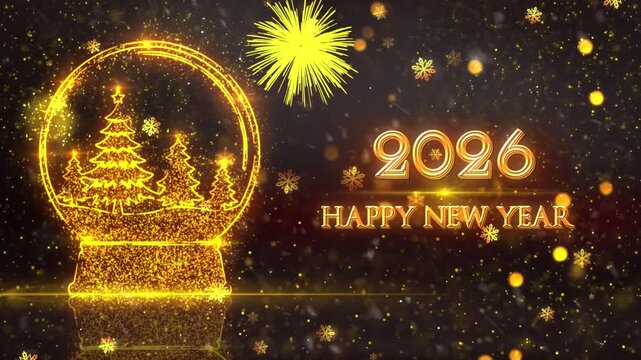 4K, 3840 x 2160 Pixels Resolution, 2026 Happy New Year Wishes Background Animation, 
High Quality Happy New Year Intro Opener Background for Year 2026