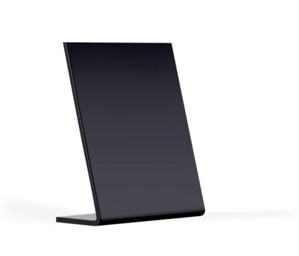 Plastic and acrylic table talker, promotional upright menu table tent sign holder, table menu card display stand picture frame for mock up and template design.