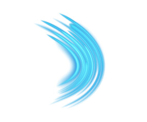 Soft transparent wind and water swirl in light blue with glow effect. Ideal for air purification, aroma spray, HVAC or eco-friendly clean design visuals in PNG format.