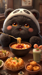 jack o lantern in the kitchen