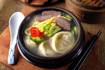Hearty Dumpling Soup with Fresh Broth and Vegetables | Comforting Asian Dumpling Soup in 4K Ultra HD | Traditional Dumplings in Flavorful Soup