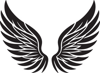 Pair of Black Wings Vector Illustration
