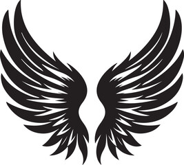 Pair of Black Wings Vector Illustration