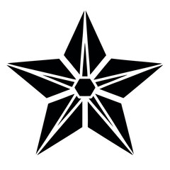 Obraz premium Vector art of black geometric star shape isolated on white background