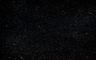 Fototapeta premium Space star shape sky night background, black starry cosmos abstract pattern dark blue science, textile cosmic galaxy astronomy decoration fantasy wallpaper landscape.