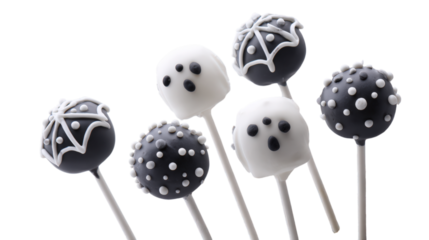 Halloween Cake Pops with Ghost and Spiderweb Designs
