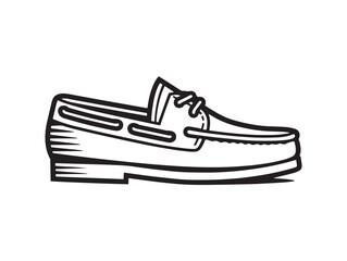Sleek Boat Shoes Minimalist Vector Icon for Modern Footwear Fashion Stock