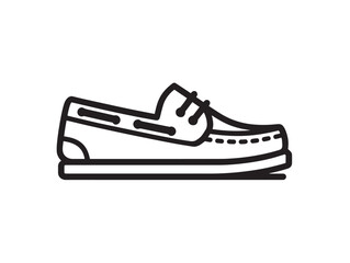 Elegant Boat Shoes Icon in Minimal Clean Vector Art Style