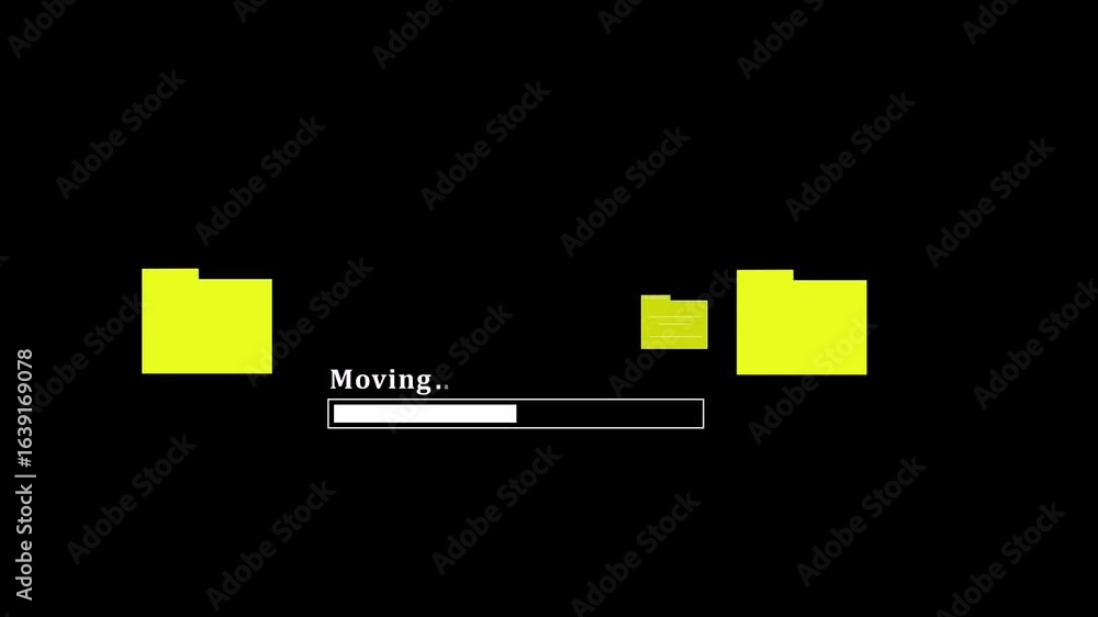 Poster two folders file transfer animation seamless loop. suitable for business, data management, transfer
