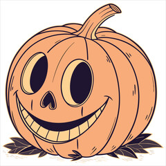 orange pumpkins cute watercolor illustration - ideal for autumn greeting cards, feminine seasonal decor, or cozy fall-themed designs. Watercolor Halloween Collection Pumpkins. orange pumpkins vector	