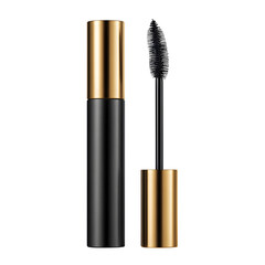 Luxury Mascara Tube and Wand, isolated on transparent background