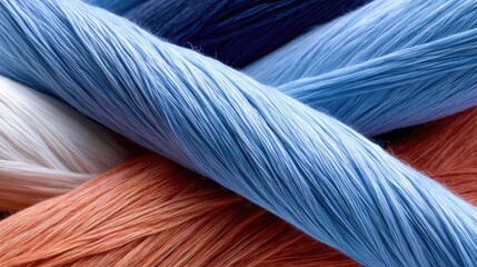 Abstract Background of Twisted Colorful Yarns