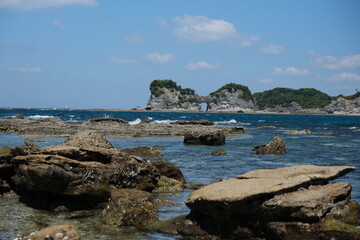 白浜の円月島
Fantastic panorama of Shirarahama Beach, Japan. 