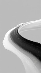 Abstract Black and White Liquid Ink Swirl