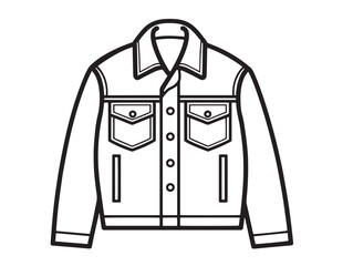 Stylish denim jacket clothing icon in elegant minimal vector art
