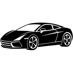 black sports car isolated