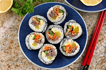Fresh Sushi Roll with Mixed Vegetables – Healthy Japanese Cuisine in 4K Ultra HD