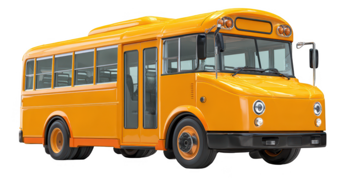 School Bus PNG for Back to School, Classroom Decor, Printables & Kids Transportation Design with Transparent Background