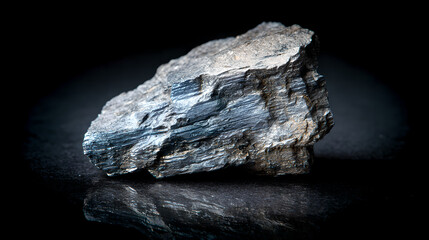 Raw cobalt mineral crystals on the black shale exhibit metallic reflections, showcasing strategic mineral resources and industrial clean energy materials.