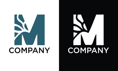 Creative Vector Flourish Blue Letter M Logo