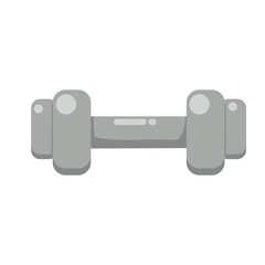 Dumbbell Weight Equipment Vector Flat Design - Fitness Gym Training Illustration Grey