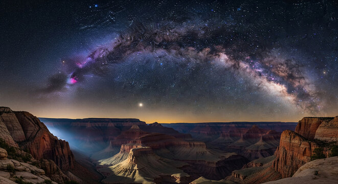Stunning Milky Way Over Grand Canyon
