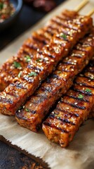image of tempeh satay food