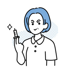 採血には失敗しないベテラン看護師のイラスト