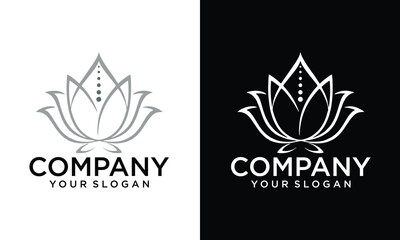 Creative Lotus icon in black outlined and solid.