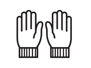 Obraz premium Winter gloves icon in clean minimal vector style