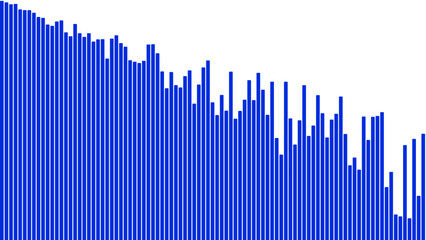 Obraz premium Blue bar chart data visualization infographic statistical analysis representation presentation report graph design