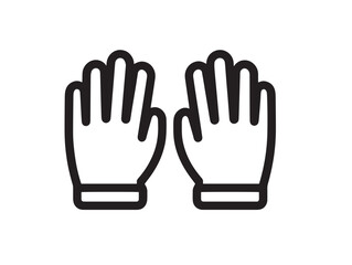 Minimal gloves icon with sleek vector line design