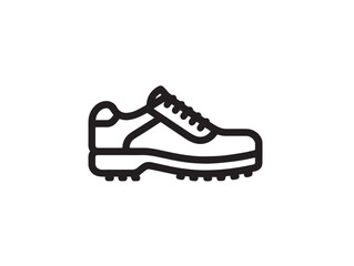 Minimal golf footwear design icon in stylish line art
