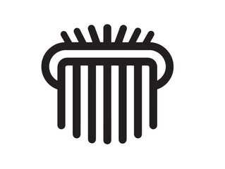 Elegant hair comb design in clean line art