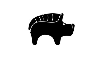 Celtic Boar symbol ,black isolated silhouette