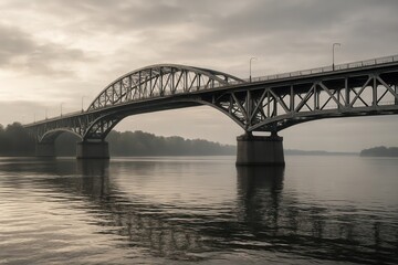 Fototapeta premium A River's Journey Under a Cloudy Sky