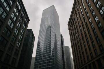 Obraz premium A Glimpse of Modern Architecture Under a Cloudy Sky